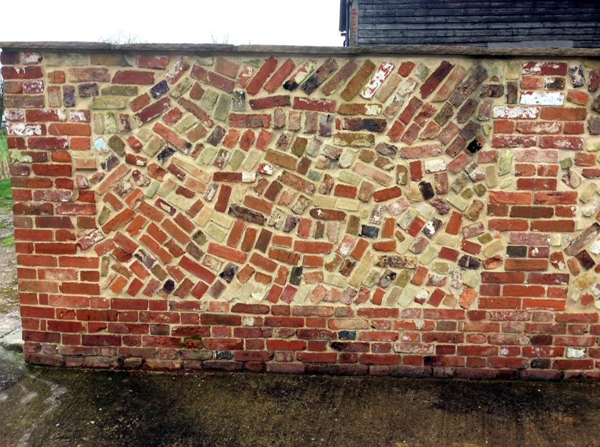 Rubble wall panel, finished 2016